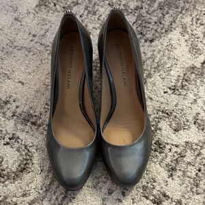 ANTONIO MELANI Metallic Gray Heels